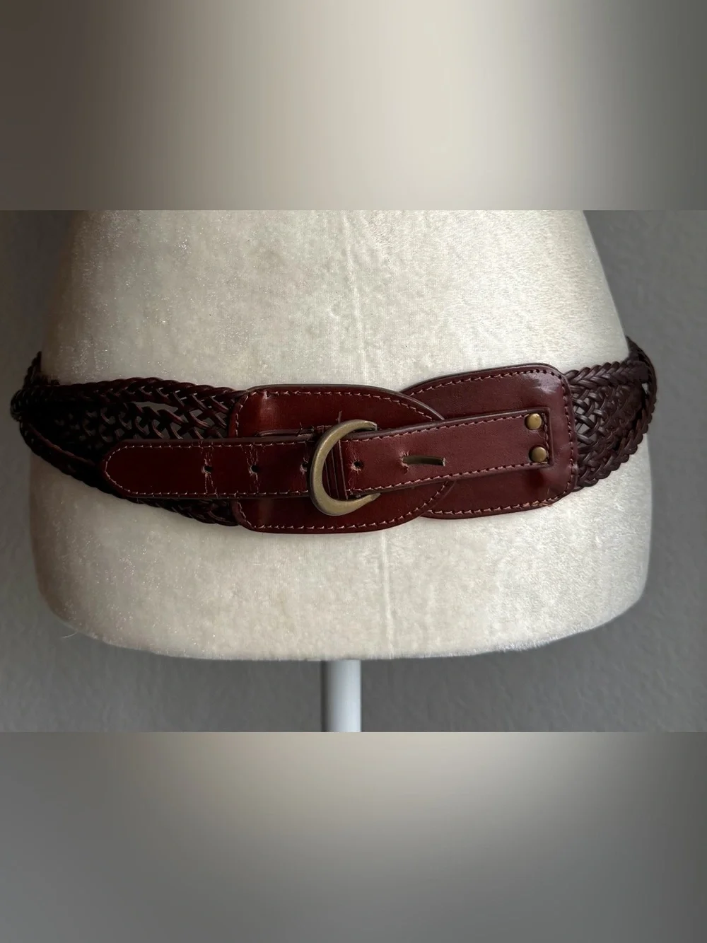 Vintage Brown Braided Woven Hip Waist Belt | Boho Western Cottagecore
